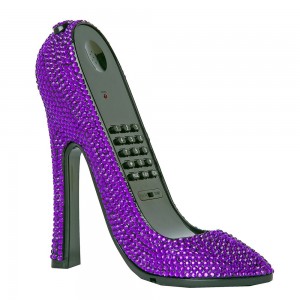 Vividbling Crystal High Heel Phone Purple